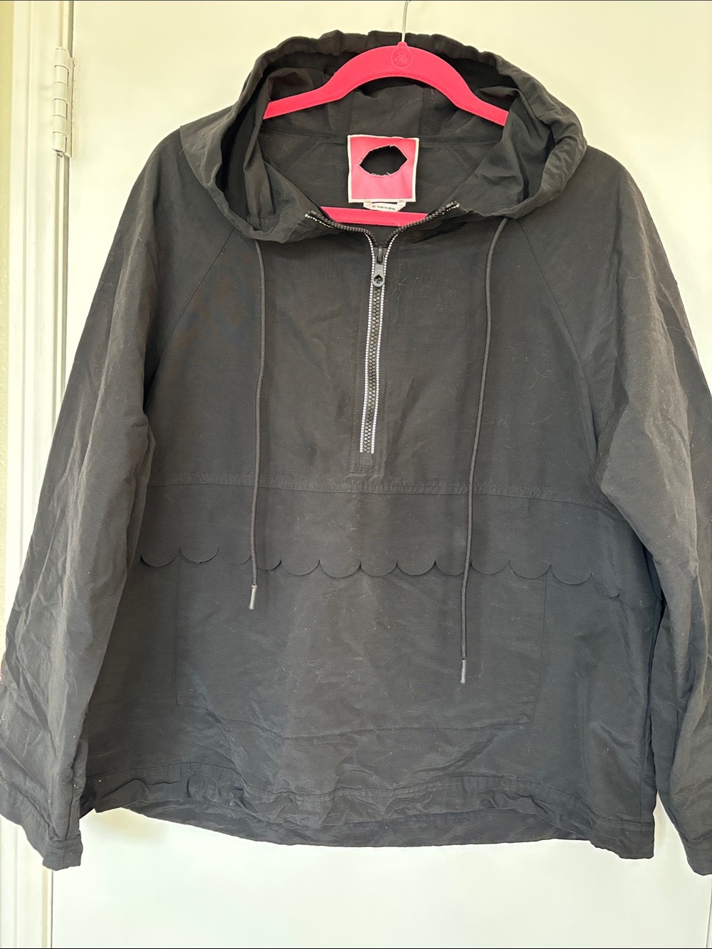 kate spade Black Hooded Half-Zip Utility Jacket